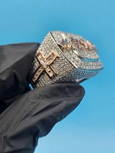 Lujo para hombre Iced Out Hip Hop joyería personalizada 925 plata esterlina Moissanite diamante letra anillo regalo personalizado - Product Image 5