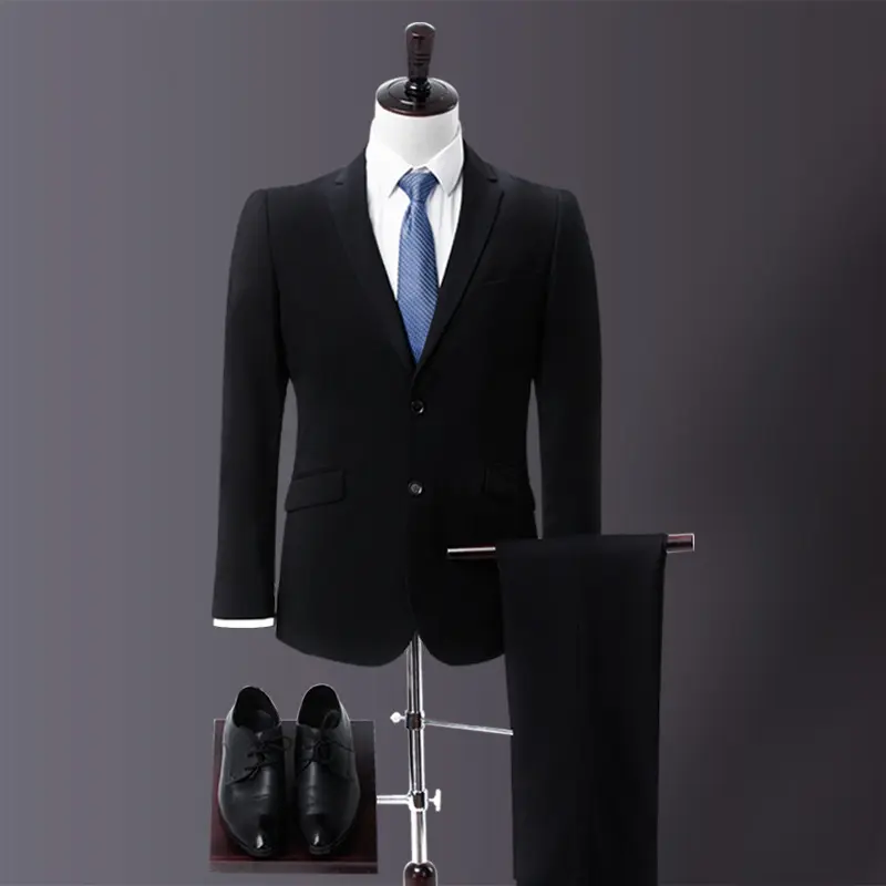 MALE Men's Suit Elegant Solid One Button Slim Fit Single Breasted Party Blazer Vest Pants Set For Wedding