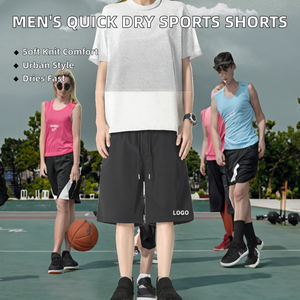 Pantalones Cortos Deportivos de Verano para Hombre, de Cintura Media, con Cordón Ajustable, de Secado Rápido, de Poliéster y Algodón - Product Image 2