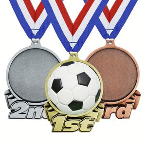 Medalla Conmemorativa de Aleación de Zinc Duradera para Eventos Deportivos, Competiciones de Fútbol, 123er Lugar, Grabada con Láser, para Colgar en la Escuela - Product Image 1