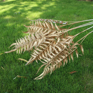 Feuilles de fougère artificielles à cinq branches, verdure hautement réaliste, fleurs décoratives pour mariages en extérieur - Product Image 4