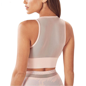 Soutien-gorge de sport en <span class=keywords><strong>maille</strong></span> pour femmes, haut court de haute qualité, Fitness, personnalisé, Sexy, à la mode - Product Image 2