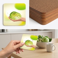Sous-verre carré en liège MDF personnalisé avec logo imprimé pour cuisine et restaurant