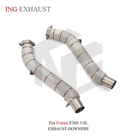 ING pour Ferrari F360 3.6L V8 – Tuyau d'échappement en acier inoxydable avec bouclier thermique – Pièces de performance automobile à haut débit