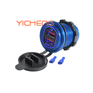 Carcasa de aluminio CC de 12-24V, cargador de coche QC3.0 con puerto USB Dual de 3A + 3A - Product Image 2