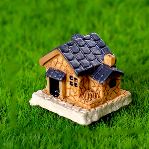 บ้านเรซิ่นจำลองขนาดเล็ก รูปแบบกระท่อมจิ๋ว สำหรับตกแต่งภูมิทัศน์ ของตกแต่งบ้านขนาดเล็ก อุปกรณ์ DIY - Product Image 5