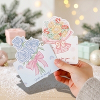 Cartes de vœux modernes imprimées numériquement, écologiques et recyclables pour la Saint-Valentin et la fête des mères, design de bouquet de fleurs en papier