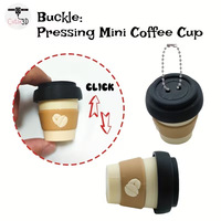 Nouveau porte-clés mini tasse à café imprimé en 3D, bouton de décompression, pendentif de sac, jouet de décompression pour sac à dos