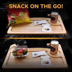 2 in 1 Car Steering Wheel Desk Car <strong>Lap</strong> Table Bamboo Car <strong>Food</strong> <strong>Tray</strong> for Convenient Working and Eating - Product Image 4
