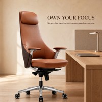 Chaise de bureau de direction en cuir de luxe avec appui-tête réglable pour suite de PDG professionnels et réunions d'affaires haut de gamme