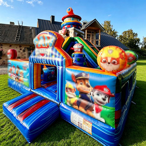 Château gonflable de <span class=keywords><strong>patrouille</strong></span> canine de qualité commerciale, matériau PVC 0,55 mm, capacité 500 kg, souffleur inclus, installation facile, garantie 3 ans, extérieur - Product Image 5