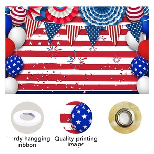 Pequeño MOQ American US Día DE LA Independencia Telón de fondo Fuegos artificiales Bandera de EE. UU. Para Photo Studio Props Supplies - Product Image 2