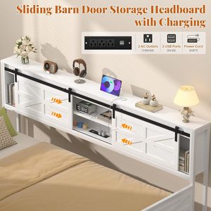 <span class=keywords><strong>Cama</strong></span> <span class=keywords><strong>nido</strong></span> doble estilo rústico con <span class=keywords><strong>cama</strong></span> <span class=keywords><strong>nido</strong></span> extraíble, estructura metálica, cabecero con librero, estación de carga y almacenamiento con puerta corredera tipo granero para dormitorio o almacén - Product Image 4