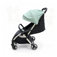 Poussette bébé légère en gros d'usine, pliage automatique en un clic, poussette portable pour bébé, siège et position allongée, châssis en aluminium