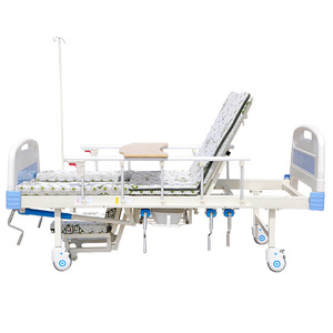 Lit médical multifonctionnel à courbe intégrale avec ouverture pour commode, pour soins à domicile et hôpitaux, structure métallique avec barrière de sécurité - Product Image 5