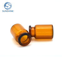 Flacon en verre ambré cylindrique de 5 ml avec bouchon en caoutchouc pour l'emballage de vaccins médicaux et de médicaments vétérinaires
