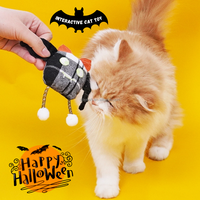 Juguetes Interactivos para Gatos de Halloween, Juguete de Peluche con Hierba Gatera y Plumas