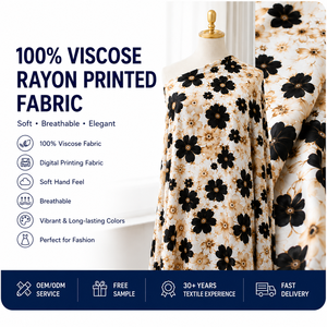 Tela <span class=keywords><strong>de</strong></span> Rayón Viscosa 45S, Tela Tejida Estampada Toucan, Textil Personalizado, Tela Challis 100% Rayón Hilado - Product Image 1
