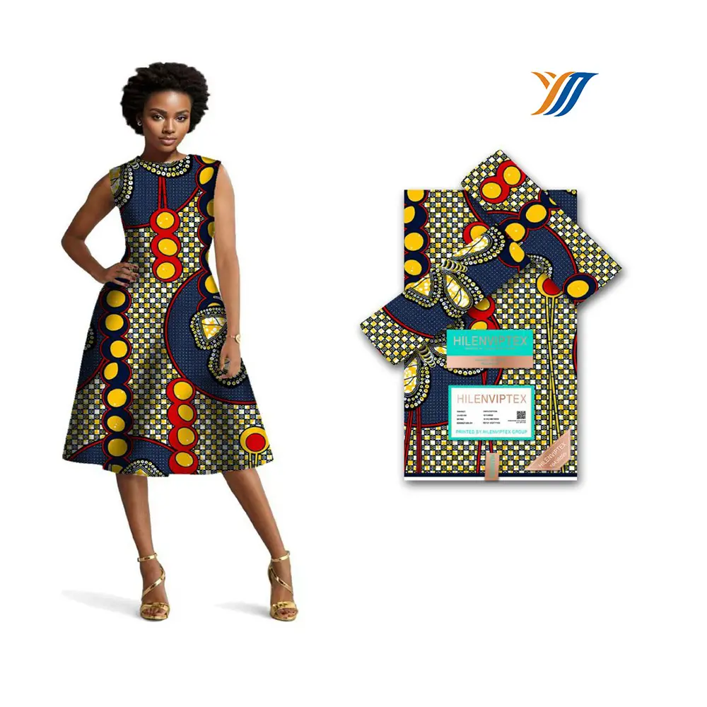 New Design Nigerian Wax Dress Material African Cotton and Polyester Wax Printed Fabric Real Wax Block Print Veritable Batik