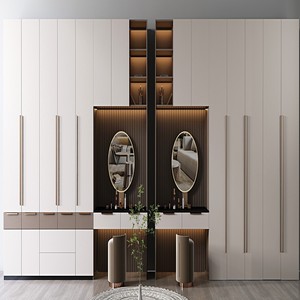 BALOM Custom Durable Modern Minimalist Fluted Glass Wardrobe with Drawers Freestanding <strong>Armoire</strong> for Bedroom Office &amp; Hotel - Product Image 1