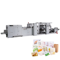 Machine entièrement automatique à grande vitesse pour la fabrication de sacs en papier, contrôlée par PLC, pour sacs alimentaires et sacs de courses personnalisés