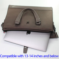 Tas Laptop Asli Lenovo TL620 ThinkPad X13/X280/T14/T14P Tas Tangan Laptop 13-14 Inci Tas Bahu Coklat Bisnis Sederhana