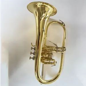 OEM制造黄色黄铜铅管金漆成品flugelhorn