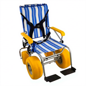 KS Ocean Walk Compact Waterproof Aluminum Stainless Steel Beach Wheelchair Adjustable Footrest CE Certified <b>for</b> <b>Elderly</b> - Product Image 6