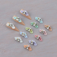 Breloques 3D de luxe en résine pour ongles, personnalisées, marque privée, 5 pièces/sac, accessoires de manucure en strass pour ongles, art des ongles