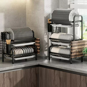 Égouttoir à vaisselle de haute qualité en acier inoxydable à 2/3 niveaux, égouttoir de cuisine pour rangement de vaisselle - Product Image 6