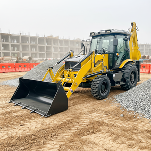 Traktor <span class=keywords><strong>Loader</strong></span> Backhoe Mini Retroexcavadora <span class=keywords><strong>CE</strong></span> EPA 4x4 Penggerak Roda Empat Pengantar Pabrik - Product Image 1