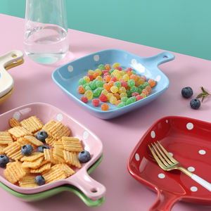 Bol à salade de fruits, bol à soupe, bol à riz en céramique Pok créatif avec poignée, pour étudiant, usage domestique, adorable et original - Product Image 5