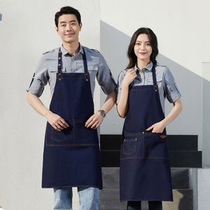 Delantal de algodón Unisex para Chef, delantal de cocina a la moda, para cafetería, peluquería, uniforme de trabajo, ropa antiincrustante - Product Image 3