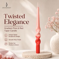 Bougies en spirale torsadées dégradées rose-rouge, sûres et non toxiques, pour dîner, mariage et fête (vente en gros)