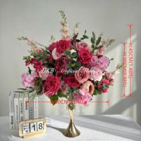 Bunga Artifisial Sentuhan Realistis Ukuran Besar Desain Baru untuk Dekorasi Pernikahan Sutra, Latar Belakang Indoor & Outdoor