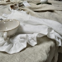 Fabricant de serviettes et de nappes en lin naturel personnalisé en usine Linge de table damassé Serviettes de mariage Torchon en lin