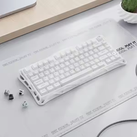 Clavier mécanique GravaStar Mercury K1 Lite sans fil et filaire, tri-mode, avec joint, personnalisé, transparent, noir, blanc neige