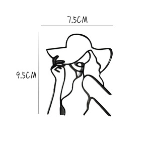 Décoration de gâteau en acrylique MOYI Source Manufacturer, motif visage de femme minimaliste, pour <span class=keywords><strong>anniversaire</strong></span> de femme, fête prénuptiale - Product Image 4