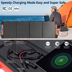 Panel <span class=keywords><strong>Solar</strong></span> Portátil Plegable de 200W a Precio de Fábrica para Estaciones de Energía <span class=keywords><strong>EF</strong></span>/Jackery/Anker, IP68, 25% de Alta Eficiencia, para Camping y Autocaravanas - Product Image 2