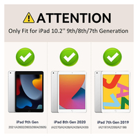 Étui antichoc en silicone pour tablette iPad 7e, 8e, 9e génération 10,2 pouces, anti-chute, avec béquille intégrée, sangle d'épaule et support pour stylet