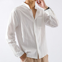 Chemise décontractée à manches longues en coton de haute qualité pour homme, respirante et écologique, brodée, coupe ample pour le printemps