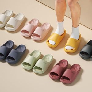 Summer Women's Slippers Thick Sole 4Cm Height Increasing Non Slip EVA Indoor Home Bathroom Shower Use Flip Flops Solid Color - Product Image 3