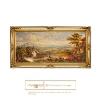 Peinture à l'huile abstraite moderne peinte à la main Fulu Dafen sur toile avec cadre doré pour la décoration murale du salon et du couloir