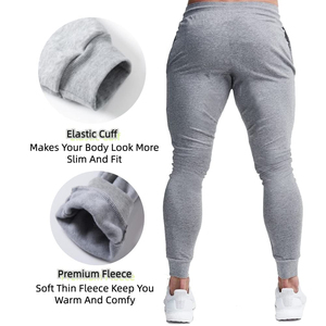 100% coton cordon de survêtement pantalon pour hommes décontracté sport Style Logo personnalisé taille élastique jambe conique toile tissu-vente en gros - Product Image 4