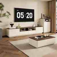 Meuble TV moderne en bois sur pied, meuble TV contemporain pour salon, console multimédia avec tiroirs de rangement, ensemble de meubles TV