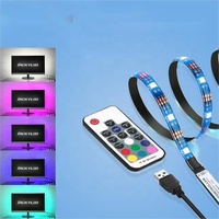 16.4FT 5V USB Mult Changement de Couleur avec 24 touches télécommande Musique Sync LED TV Bandes de Rétroéclairage Pour Tv Ordinateur Décoration
