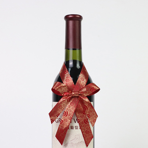 Noeuds décoratifs populaires pour bouteilles, nœuds pré-noués pour bouteilles de vin avec bande élastique dorée - Product Image 6