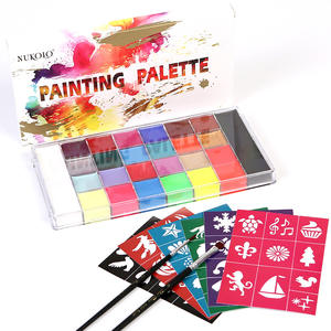 Peinture à l'huile minérale 26 couleurs et six pinceaux pour le visage du corps Clown Opéra Halloween Pigments de peinture pour le visage des enfants certifiés MSDS - Product Image 4