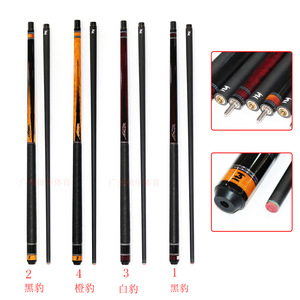 Tacos de Snooker y Billar con Culata de Cocobolo Negro Americano y Junta de Acero Inoxidable con Cabezal Big Devil 8 para Bola Ocho y Nueve - Product Image 6