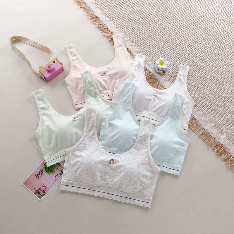 Teenage Girls Training Sports Bra Underwear Cute Design Washable Lightweight
